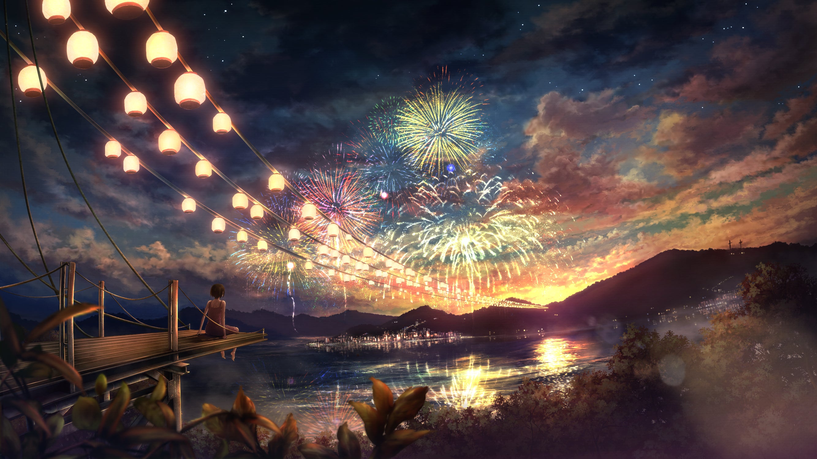 Beautiful Fireworks Art Photo Print